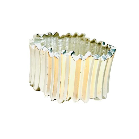 Silver Tone Rigged Chunky Statement Hinged Bangle Bracelet - Picture 1 of 4